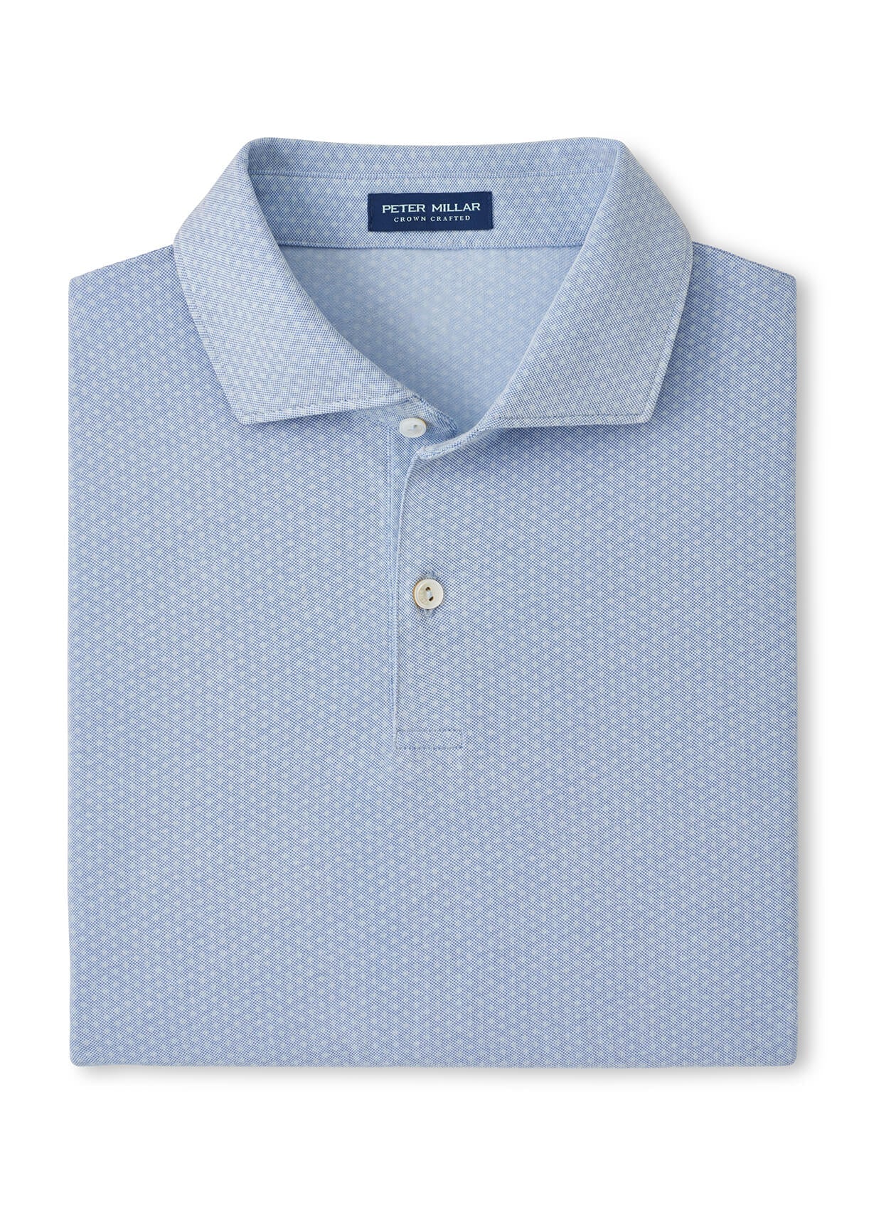 Peter Millar Men's Albatross Diamond Cotton-Blend Pique Polo - Dusk Blue - SM