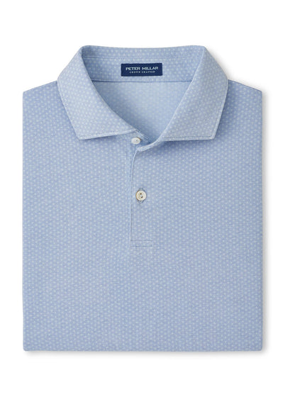 Peter Millar Men's Albatross Diamond Cotton-Blend Pique Polo - Dusk Blue - SM