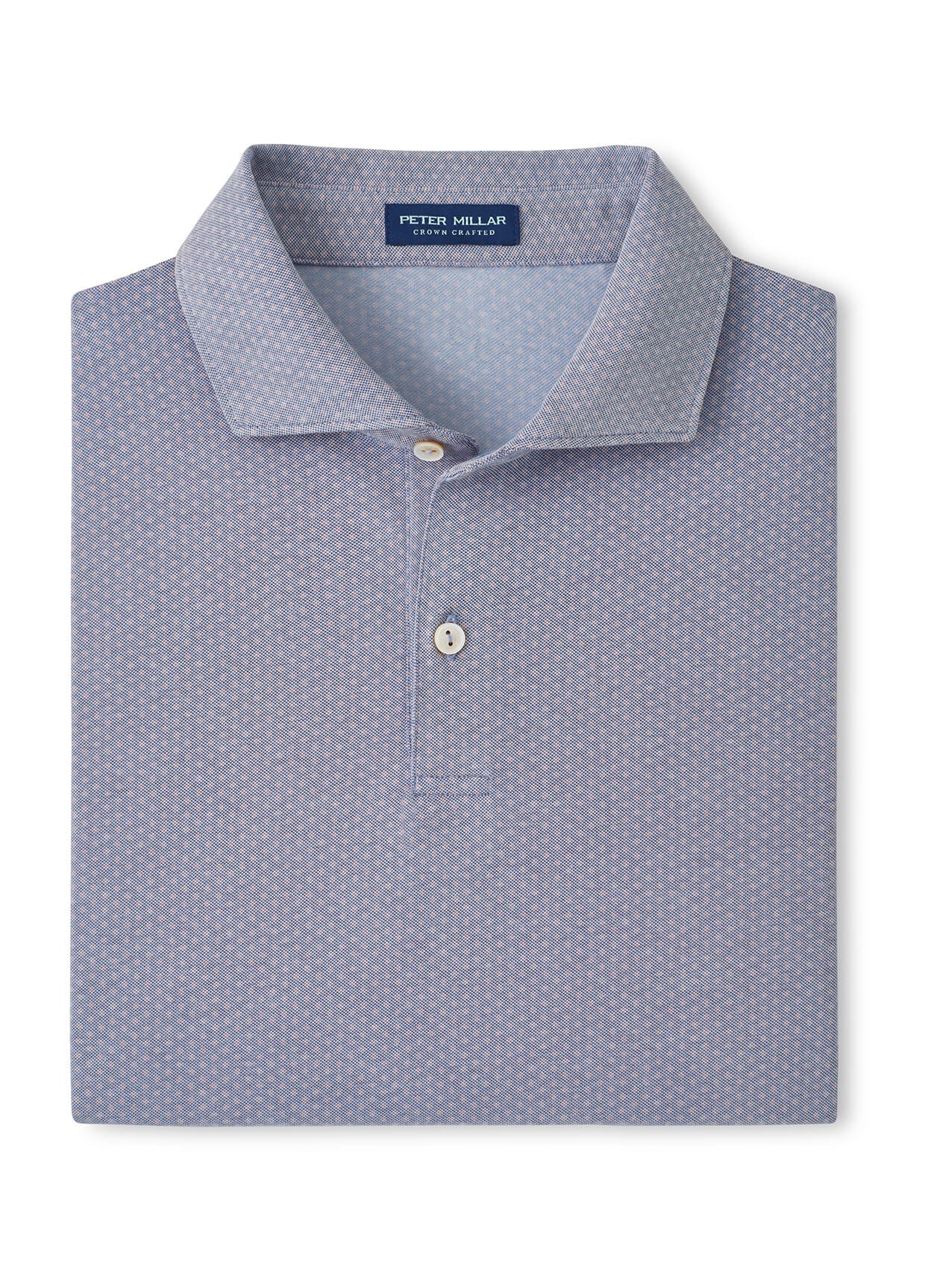 Peter Millar Men's Albatross Diamond Cotton-Blend Pique Polo - Dusk Blue - MD