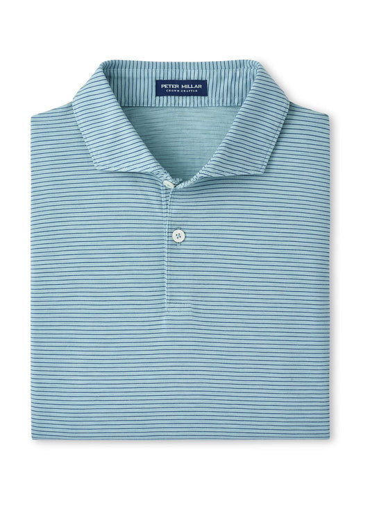 Peter Millar Men's Journeyman Stripe Polo - Blue Brisk - MD