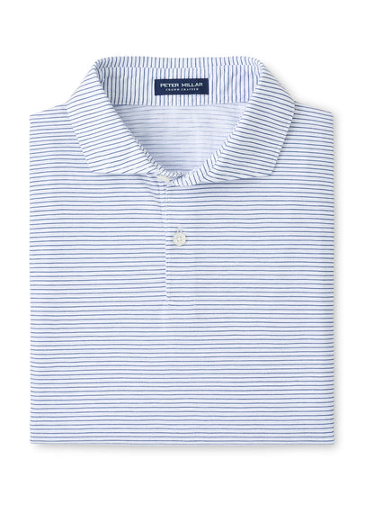 Peter Millar Men's Journeyman Stripe Polo - Blue Brisk - XL