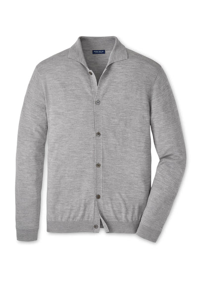 Peter Millar Men's Southport Full-Button Sweater - Gale Grey - SM