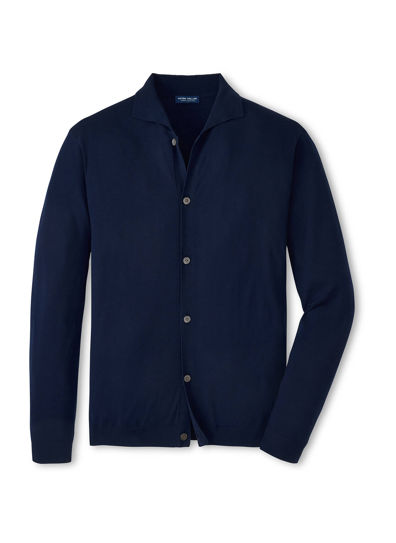 Peter Millar Men's Southport Full-Button Sweater - Gale Grey - MD