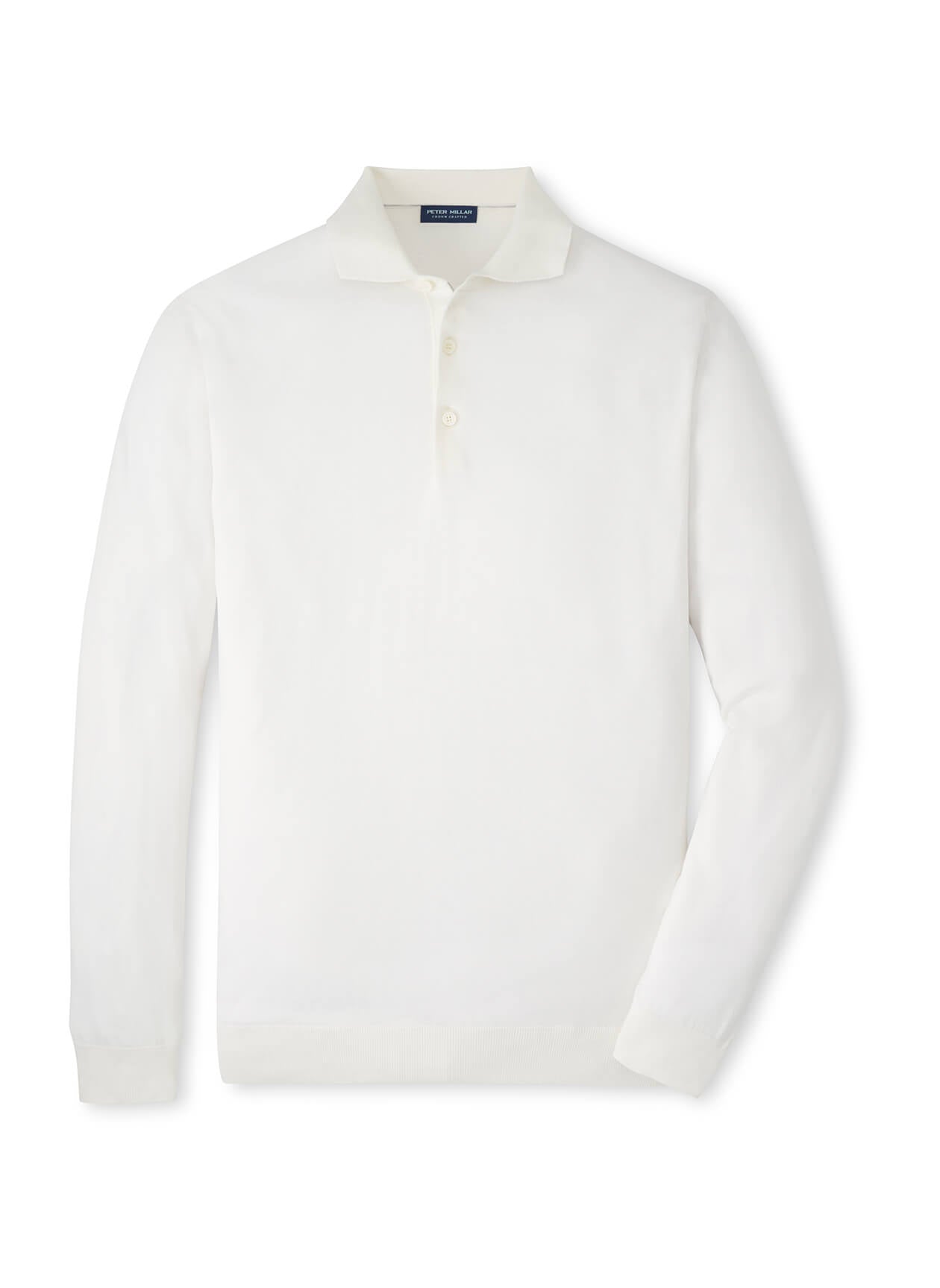 Peter Millar Men's Mariner Sea Island Cotton Sweater Polo SP26 - Almond - SM