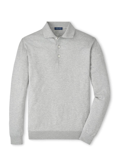 Peter Millar Men's Mariner Sea Island Cotton Sweater Polo SP26 - Almond - MD