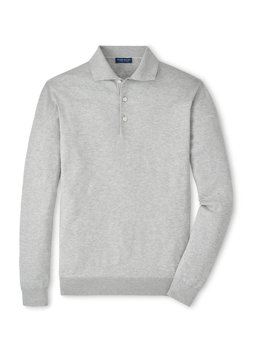 Peter Millar Men's Mariner Sea Island Cotton Sweater Polo SP26 - Almond - MD