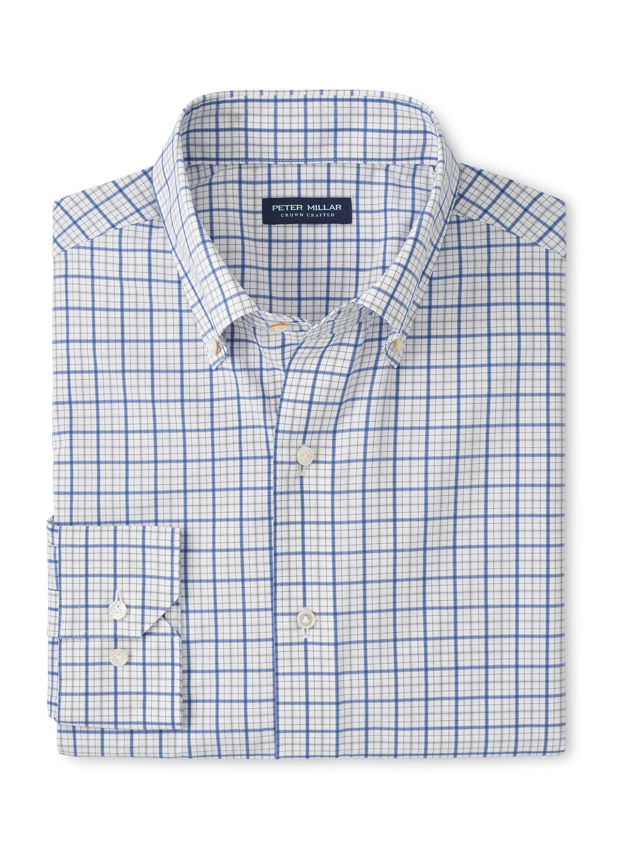Peter Millar Men's Canal Performance Poplin Sport Shirt - Blue Frost - MD