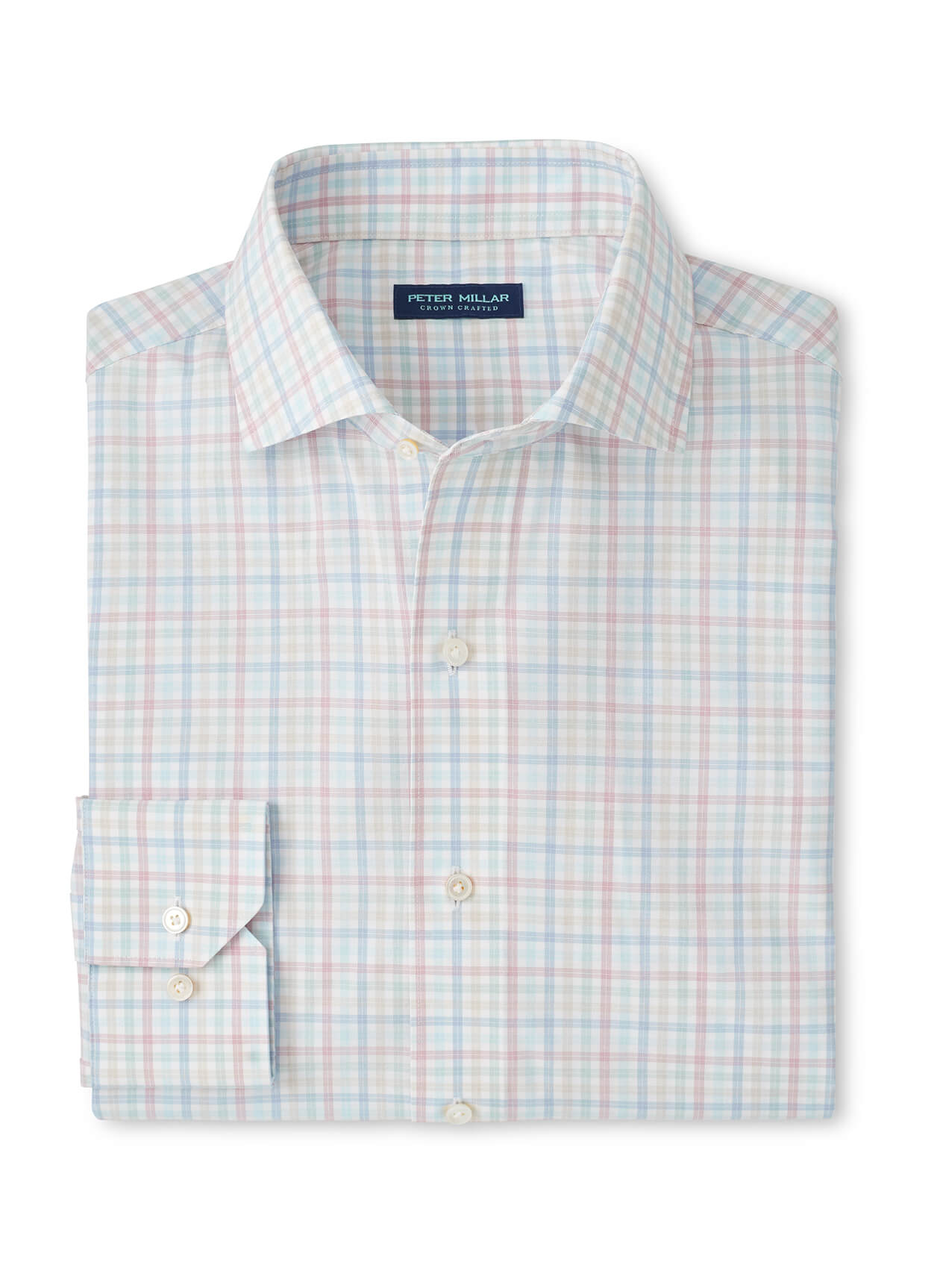 Peter Millar Men's Basin Performance Poplin Sport Shirt - Multi - SM