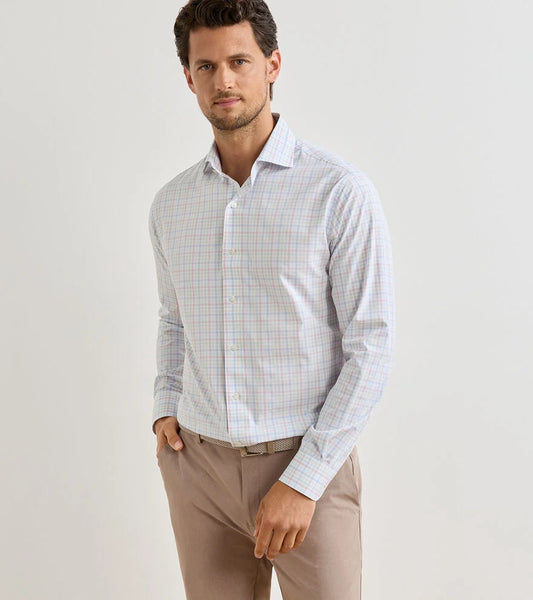 Peter Millar Men's Basin Performance Poplin Sport Shirt