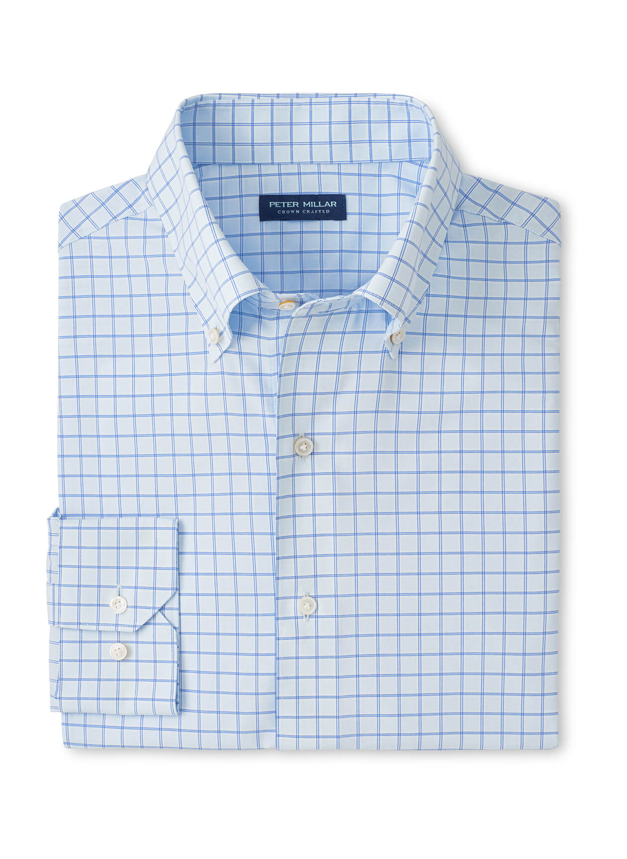 Peter Millar Men's Rampart Performance Poplin Sport Shirt - Blue Brisk - SM