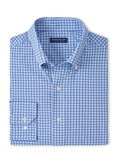 Peter Millar Men's Bienville Performance Poplin Sport Shirt - Dusk Blue - SM