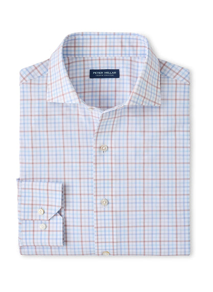 Peter Millar Men's Main Performance Poplin Sport Shirt - Blue Frost - SM