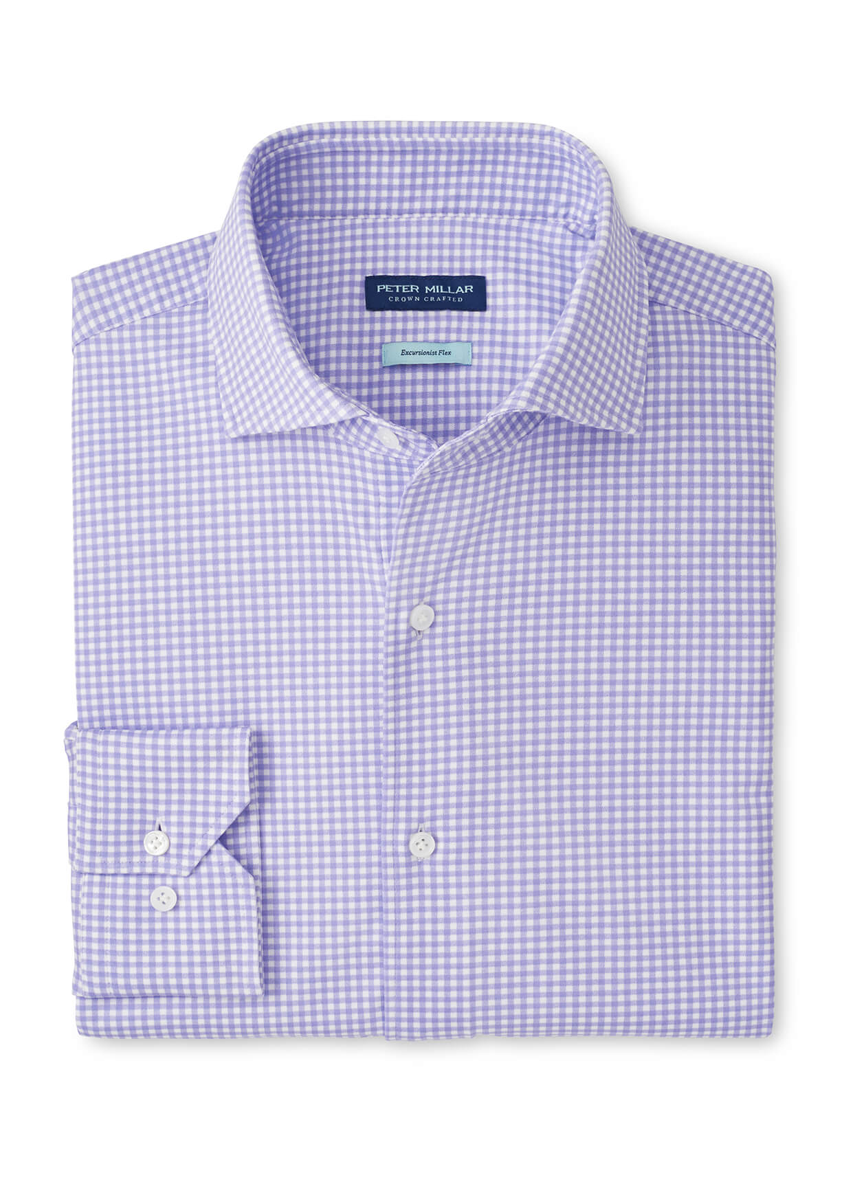 Peter Millar Men's Excursionist Flex Gingham Sport Shirt SP26 - Iris Mist - SM