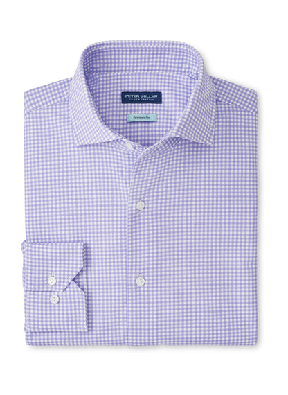 Peter Millar Men's Excursionist Flex Gingham Sport Shirt SP26 - Iris Mist - SM