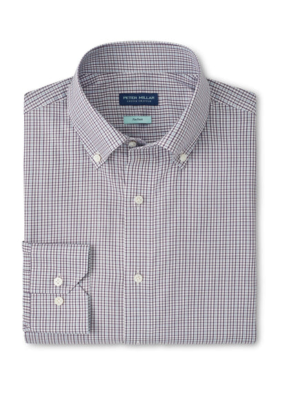 Peter Millar Men's Marco Cotton Sport Shirt - Purple Fig - SM