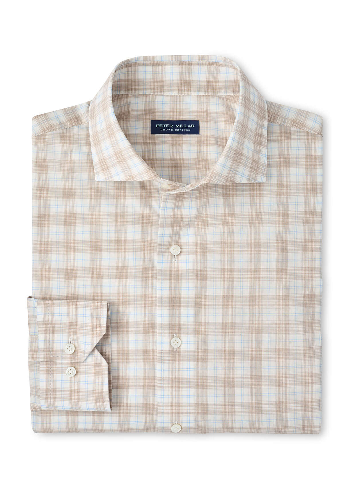 Peter Millar Men's Venzone Italian Poplin Sport Shirt - Truffle - SM
