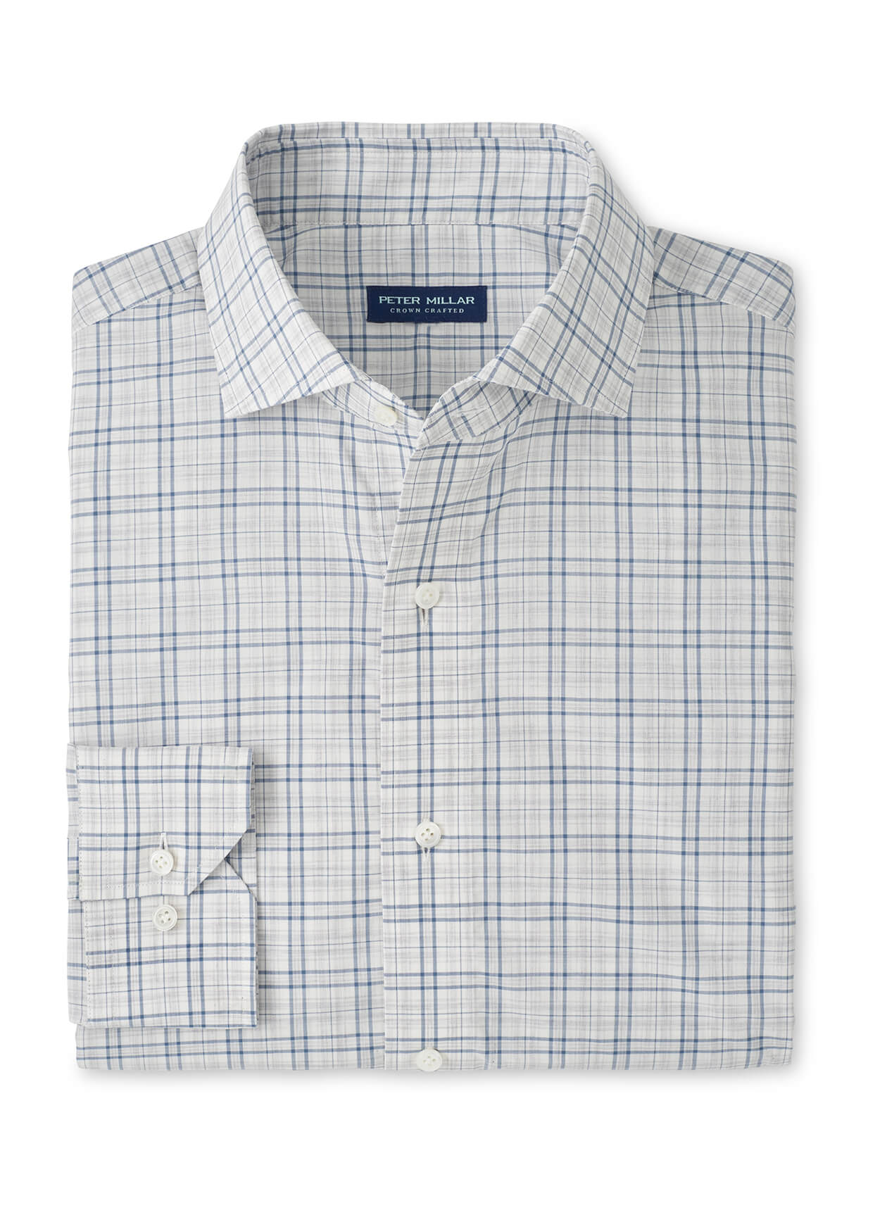 Peter Millar Men's Pietro Italian Poplin Sport Shirt - British Grey - SM