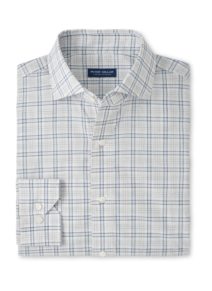 Peter Millar Men's Pietro Italian Poplin Sport Shirt - British Grey - SM