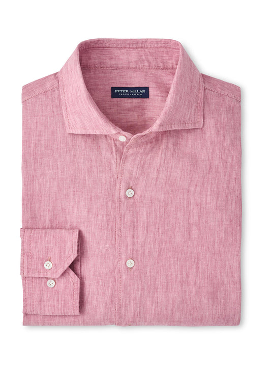 Peter Millar Men's Astino Lino Sport Shirt - Blue Frost - MD