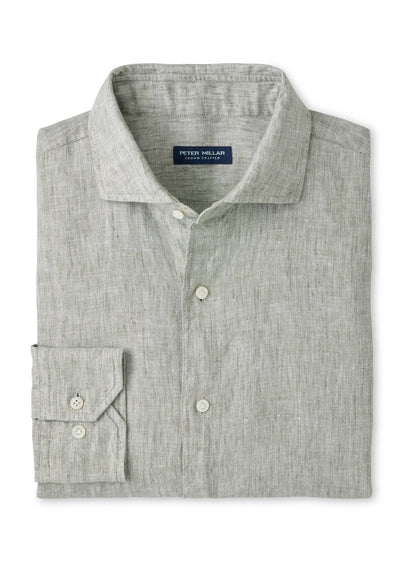 Peter Millar Men's Astino Lino Sport Shirt - Blue Frost - XL