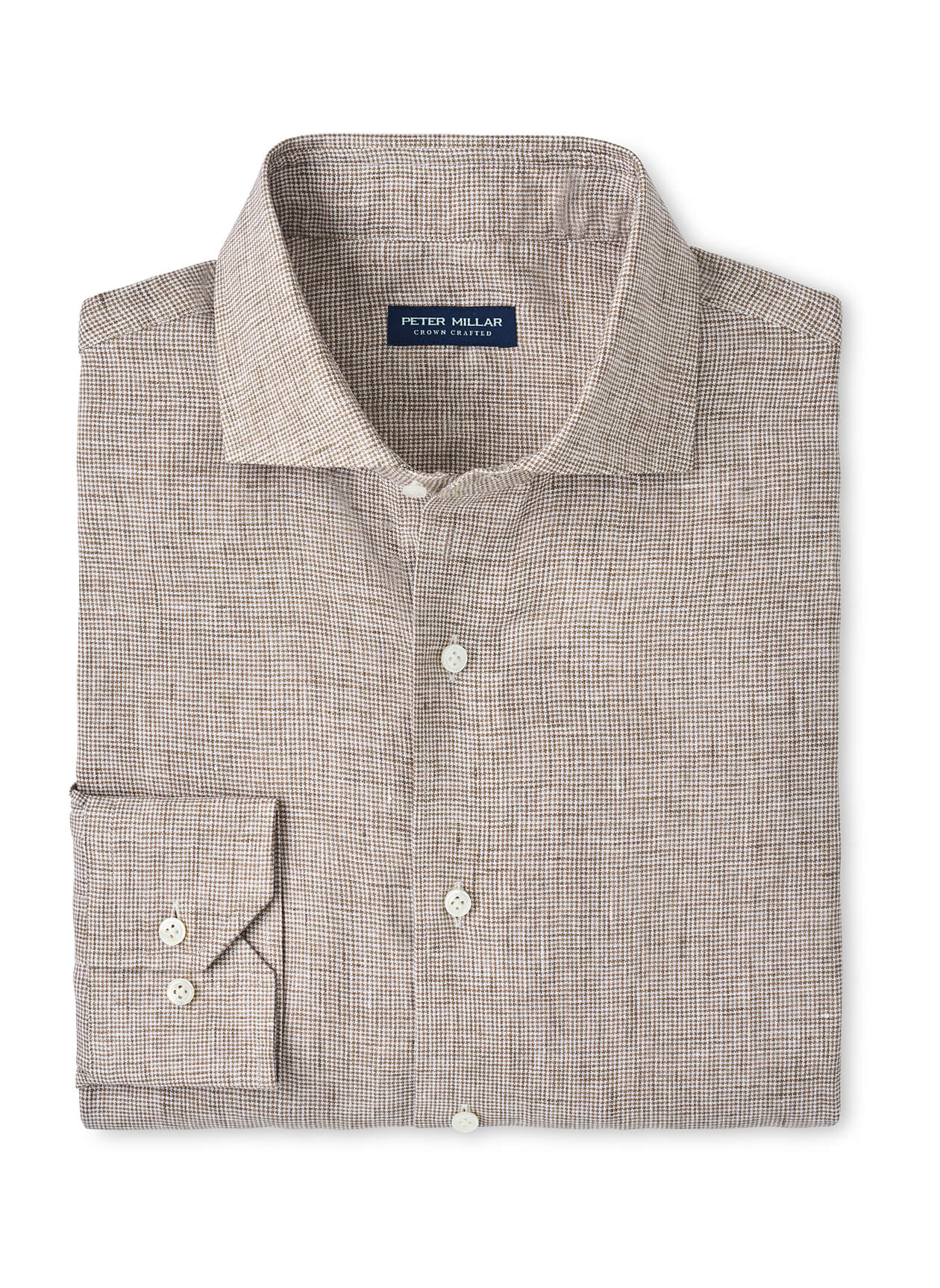 Peter Millar Men's Astino Lino Check Sport Shirt SP26 - Summer Dunes - SM