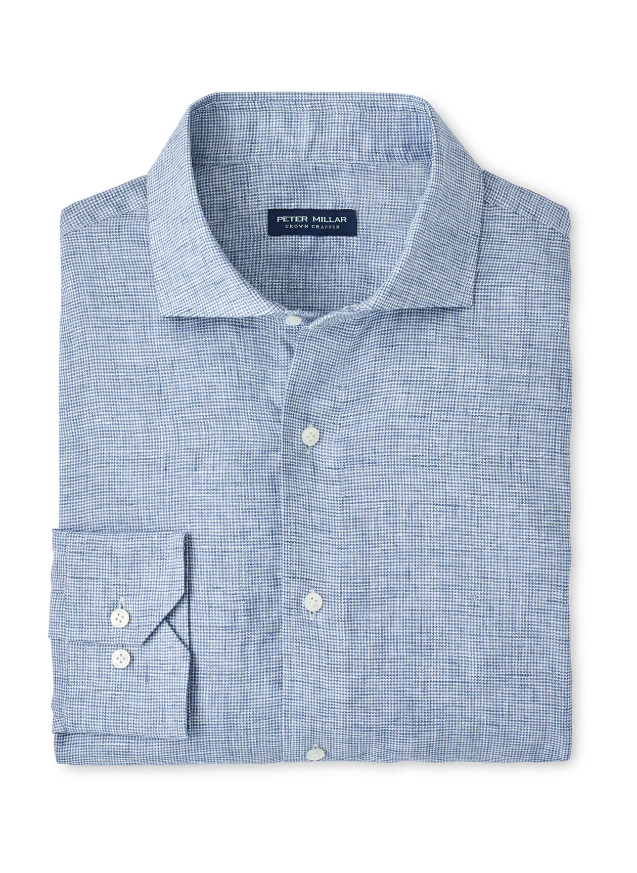 Peter Millar Men's Astino Lino Check Sport Shirt SP26 - Summer Dunes - MD