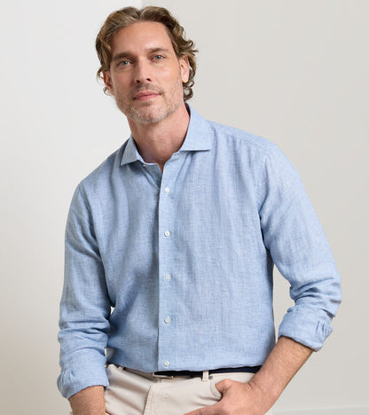 Peter Millar Men's Shoreside Linen Sport Shirt SP26