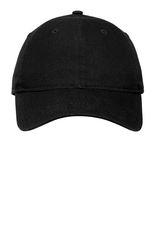 Front View of Black New Era - Adjustable Unstructured Cap. NE201