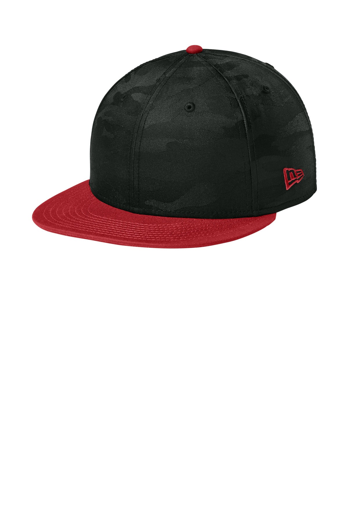 SanMar NE407_flagscarletblackcamo_hat_left.jpg
