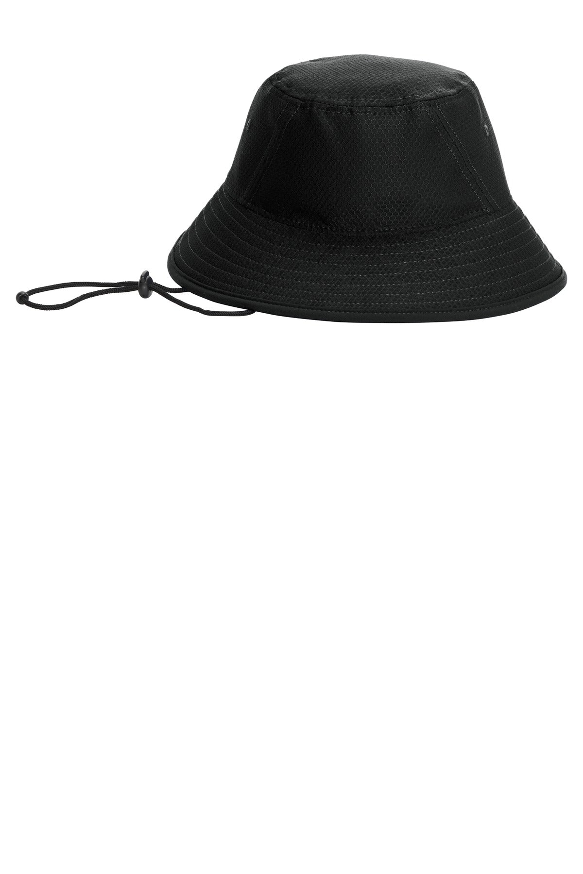 Front View of Black New Era Hex Era Bucket Hat NE800  - S/M