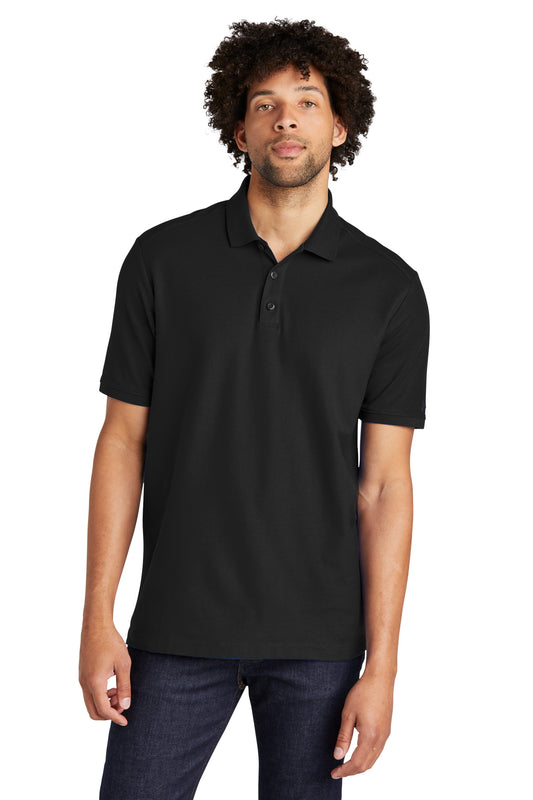 Front View of Black New Era Venue Home Plate Polo. NEA300  - XS