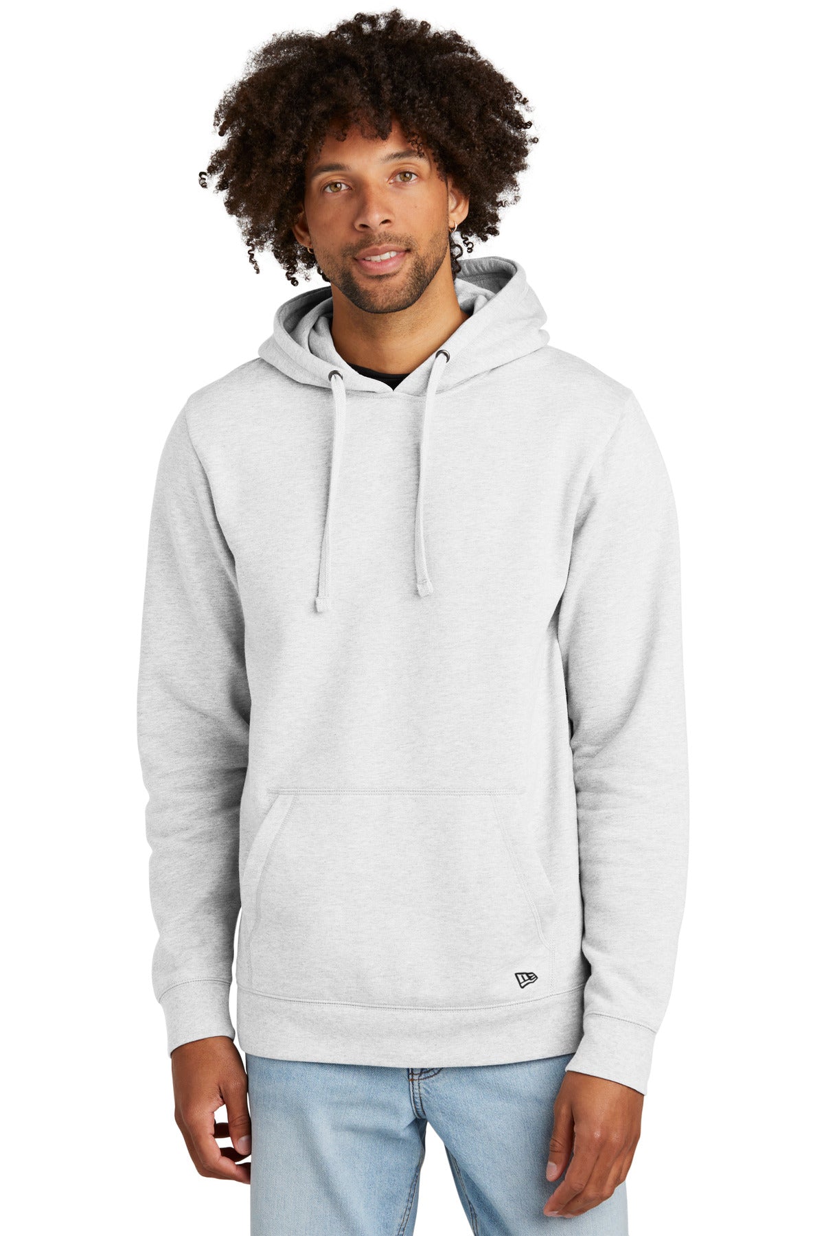 Front View of Ash New Era Comeback Fleece Pullover Hoodie NEA550  - XS