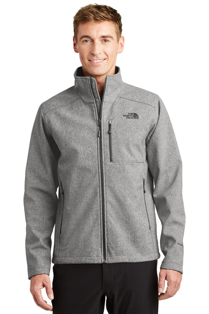 Front View of TNF Med Gry He The North Face Apex Barrier Soft Shell Jacket. NF0A3LGT  - S