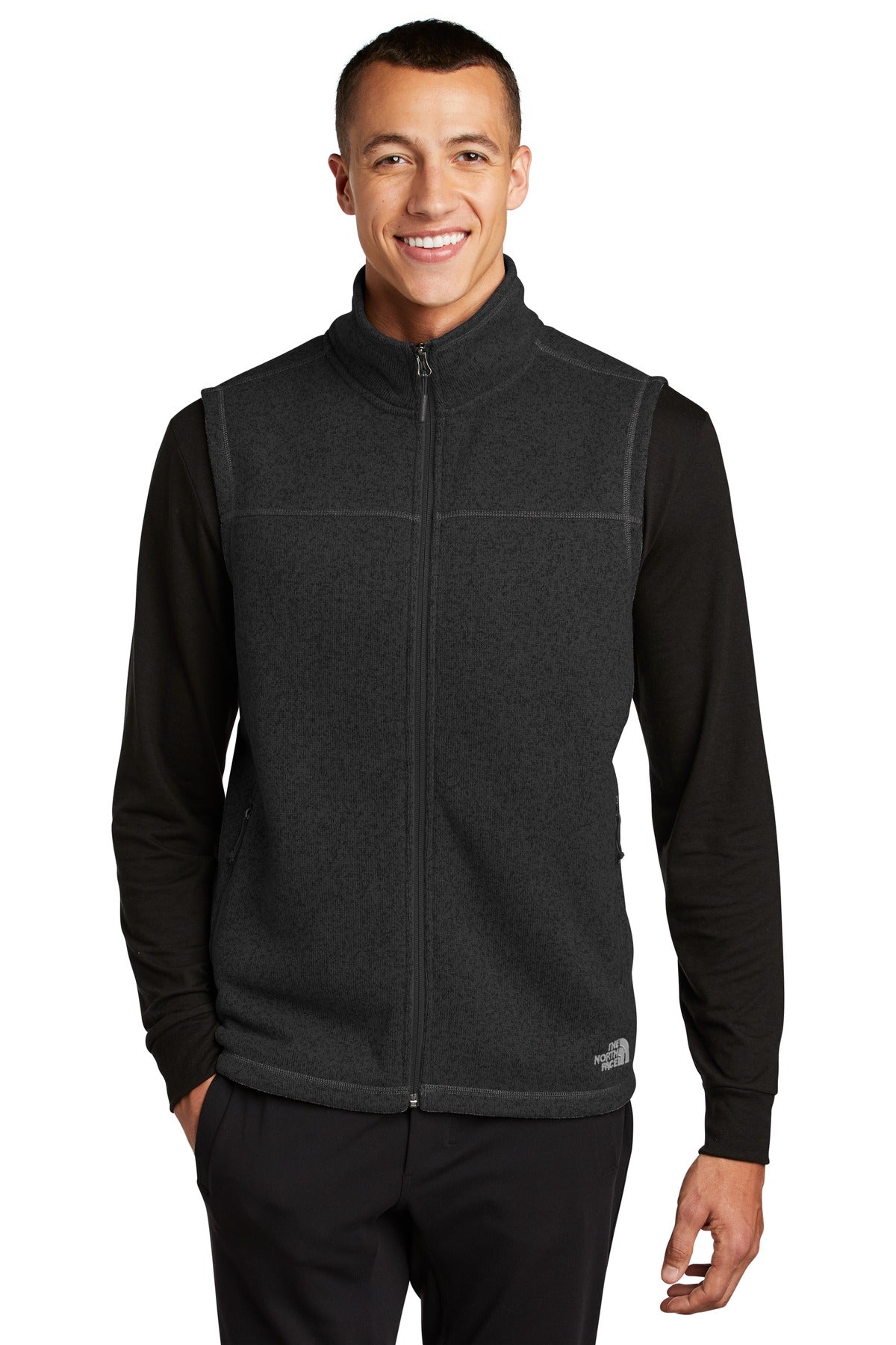 SanMar NF0A47FA_tnfblackhthr_model_front_082019.jpg