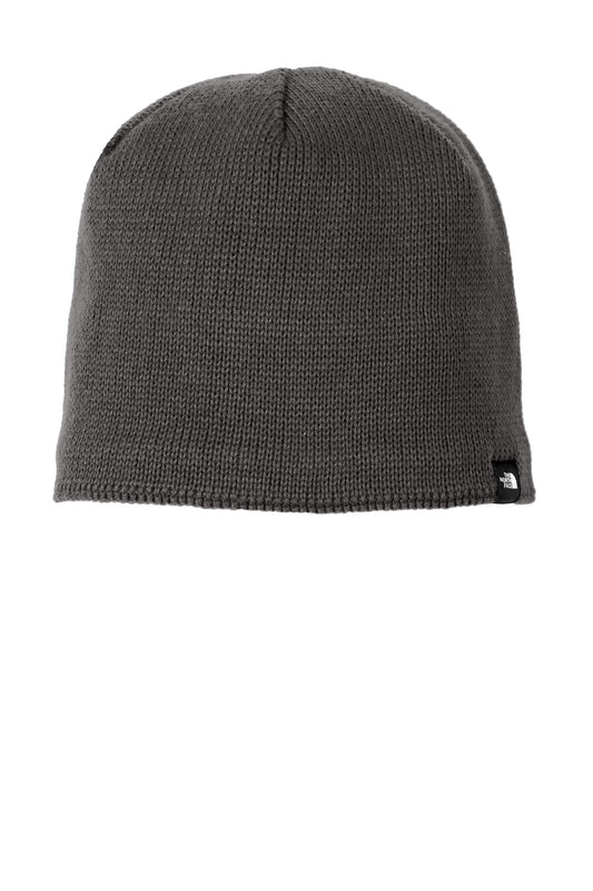 Front View of Asphalt Grey The North Face Mountain Beanie. NF0A4VUB