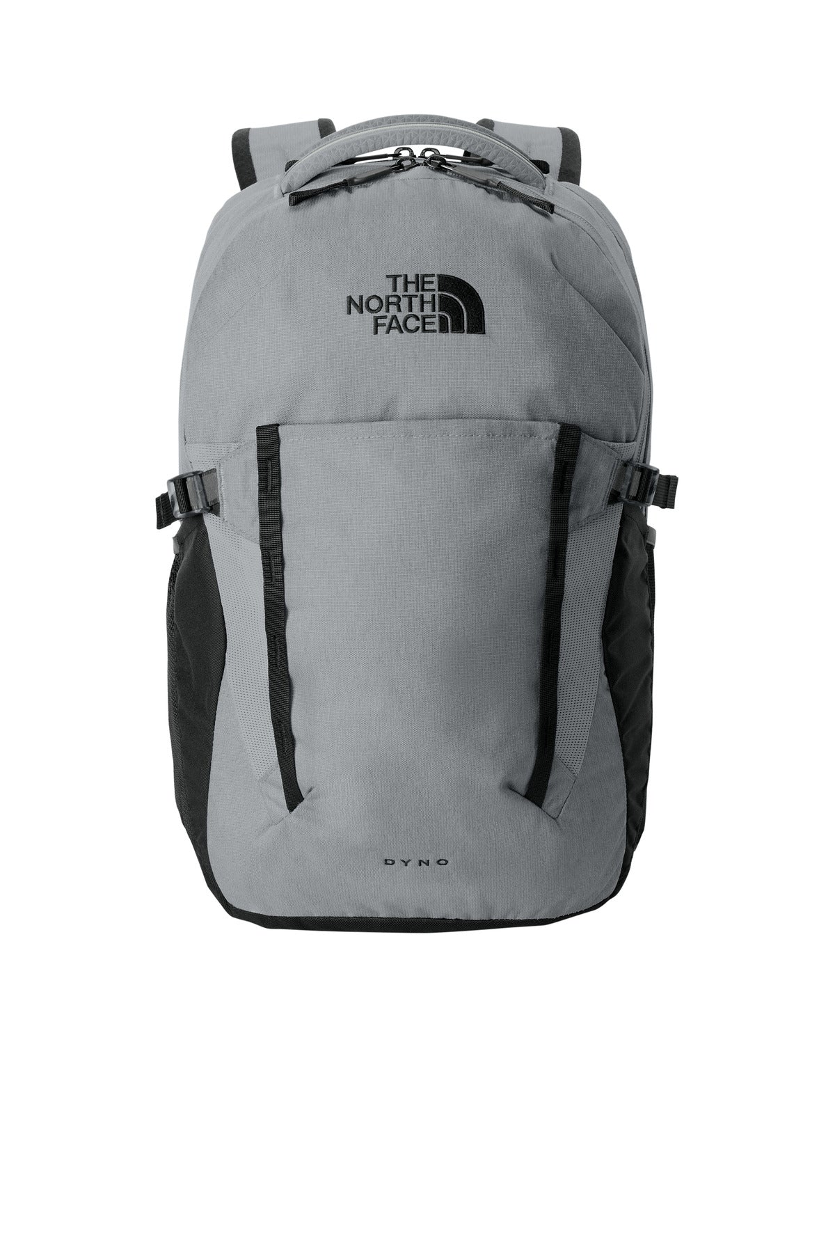 Front View of Mid Gy DH/TNFB The North Face Dyno Backpack. NF0A52S7