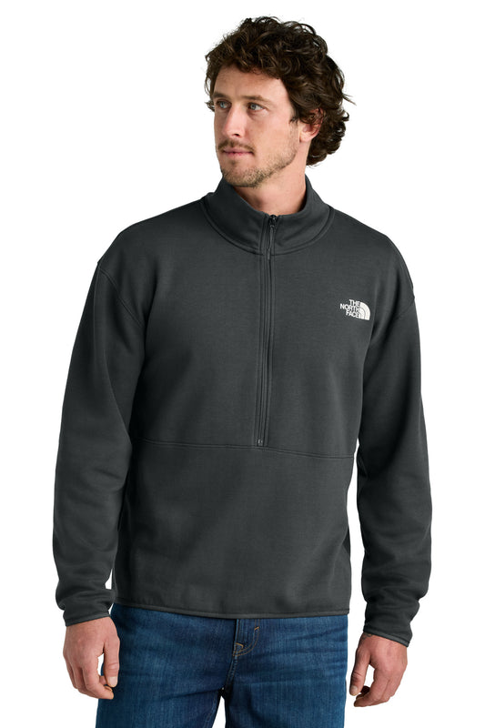 Front View of AsphaltGry The North Face Double-Knit 1/2-Zip Fleece NF0A8C5G  - S
