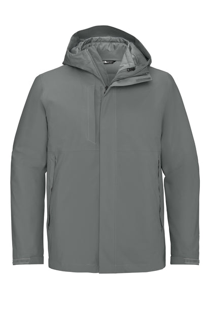 Front View of SmokedPrGy The North Face Castle Valley Triclimate 3-in-1 Jacket NF0A8FQH  - S