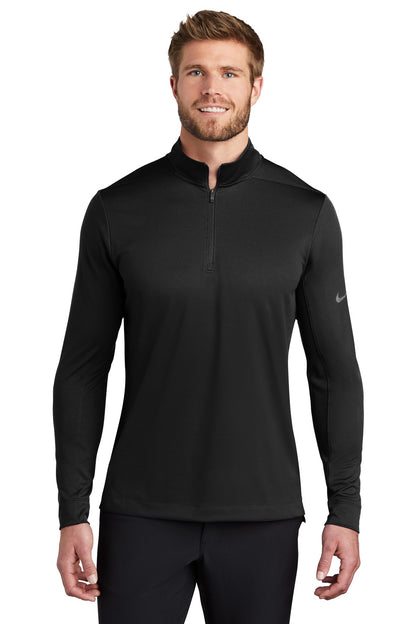 Front View of Black Nike Dry 1/2-Zip Cover-Up NKBV6044  - XS