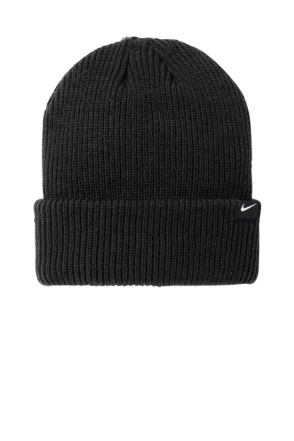 Front View of Black Nike Terra Beanie NKFN6310