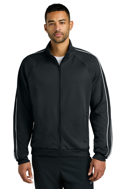 Front View of Black Nike Track Jacket NKFQ4758  - XS