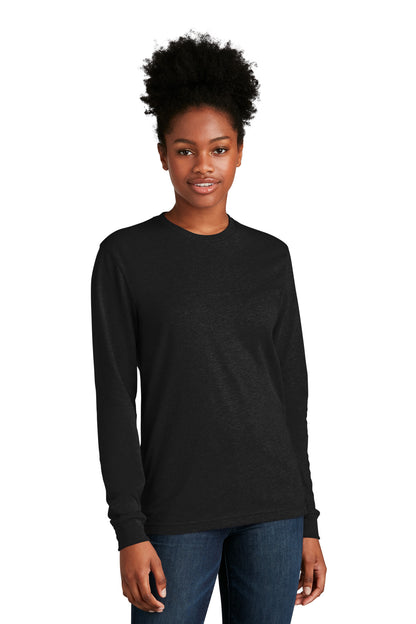 Front View of Black Next Level Apparel Adult CVC Long Sleeve Tee NL6211  - XS