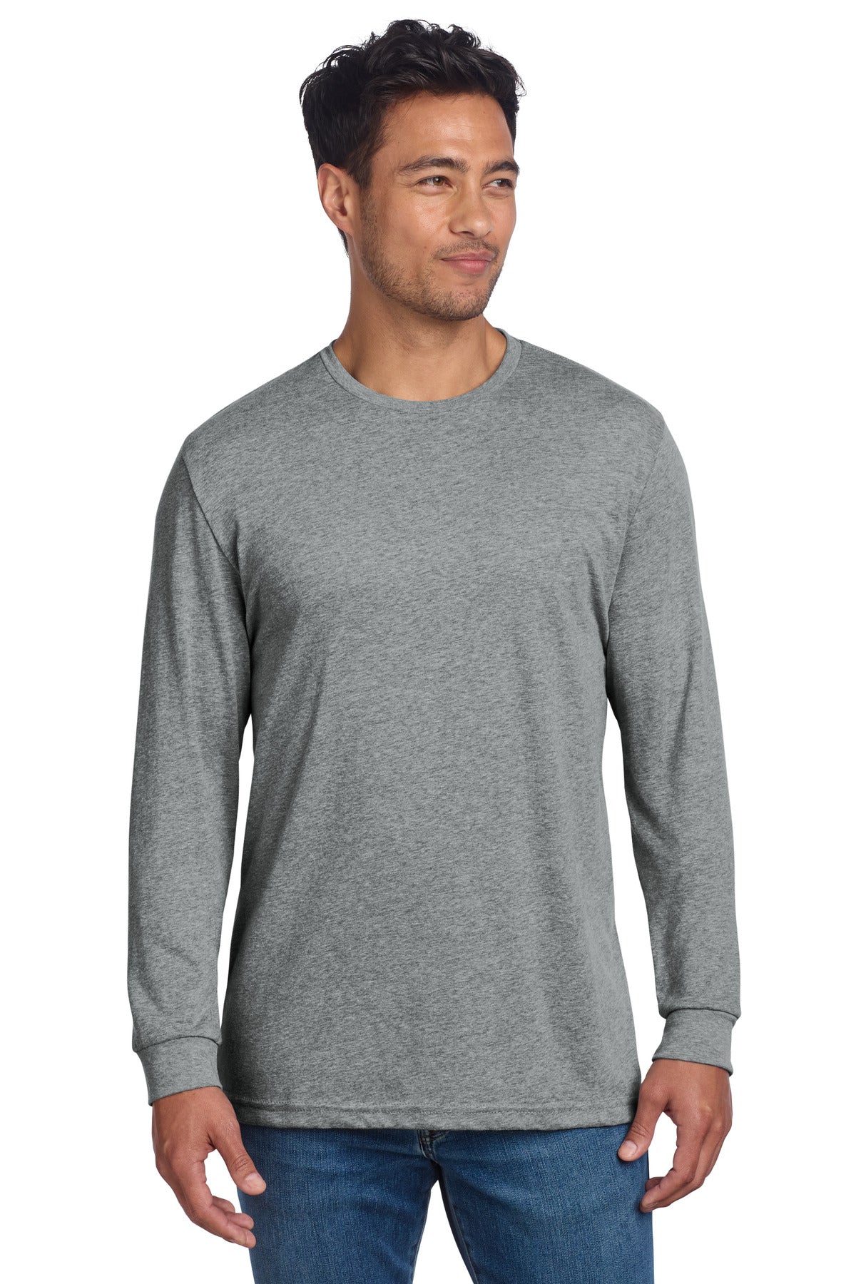 SanMar NL6211_darkheathergray_model_front.jpg