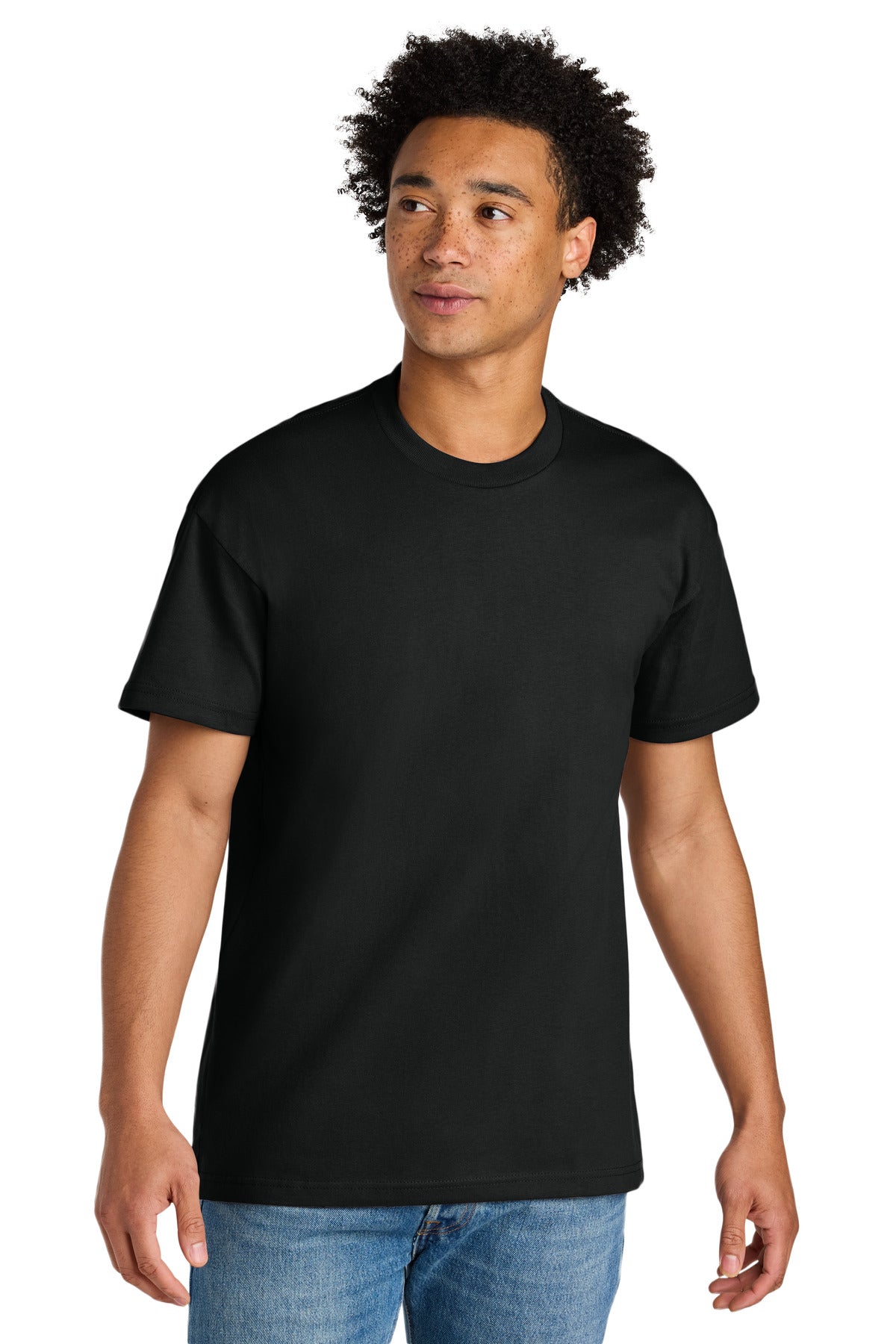 Front View of Black Next Level Apparel Heavyweight Tee NL7200  - XS