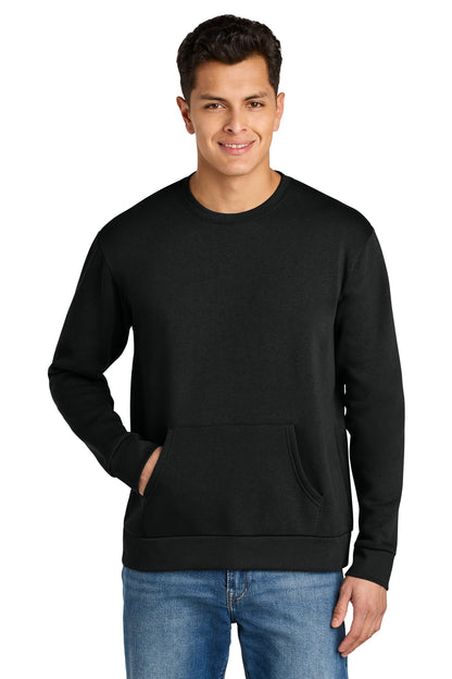 Front View of Black Next Level Apparel Santa Barbara Pocket Sweatshirt NL9001  - XS