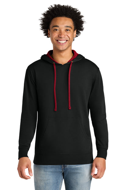 Front View of Black/Red Next Level Apparel Laguna Hoodie NL9301  - XS