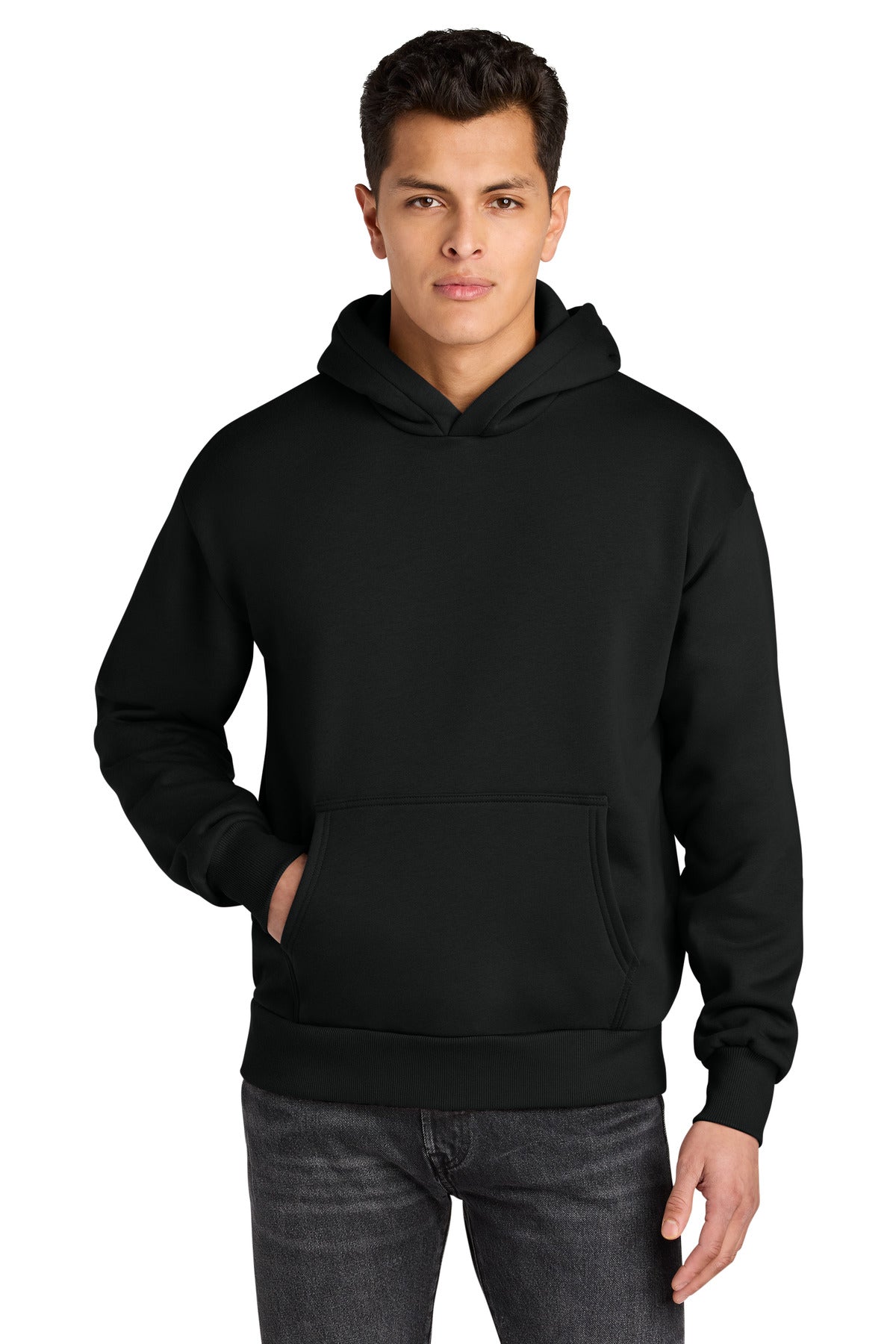 Front View of Black Next Level Apparel Heavyweight Hoodie NL9307  - XS