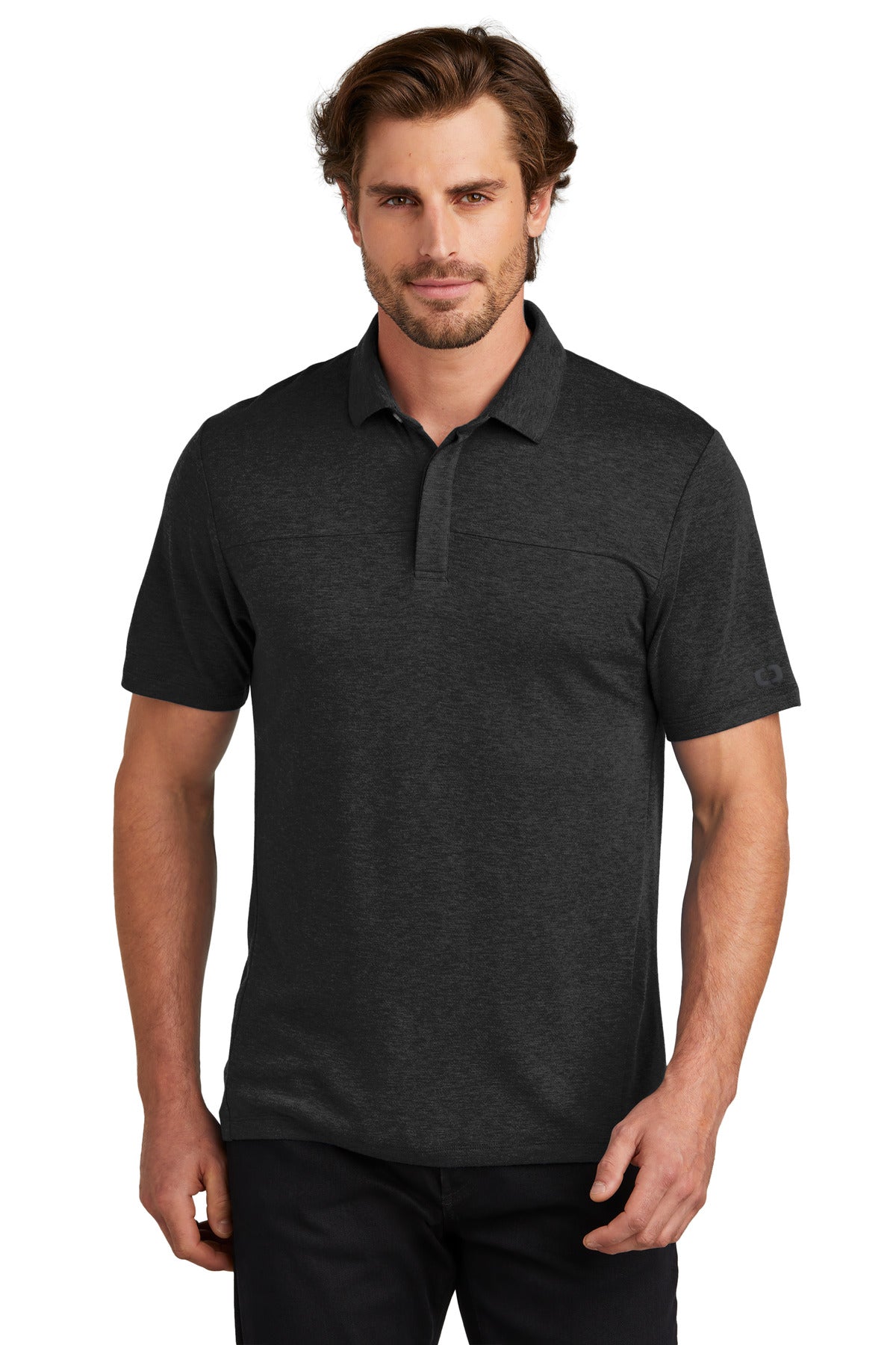 Front View of Blacktop OGIO Command Polo OG150  - XS
