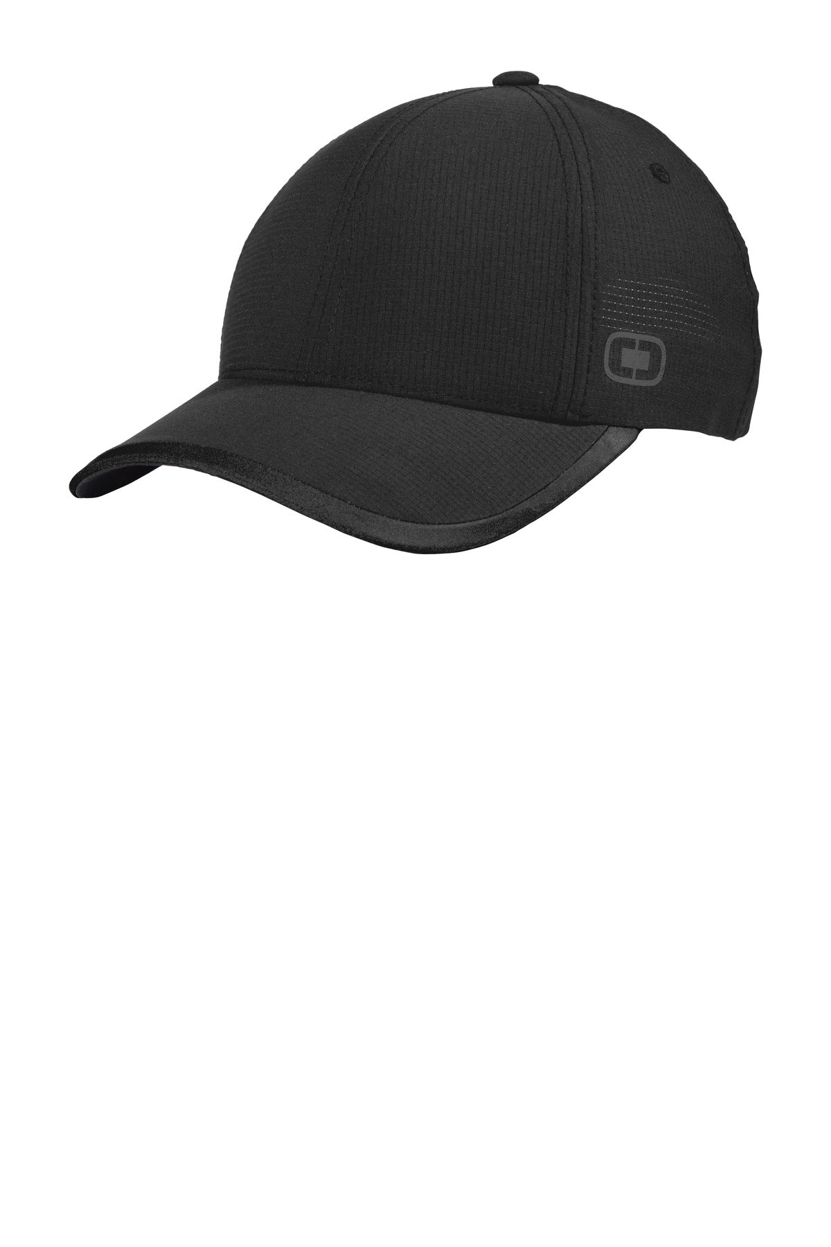 Front View of Blacktop OGIO Flux Cap. OG601
