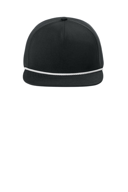 Front View of Blacktop OGIO 5-Panel Rope Performance Cap OG607  - S